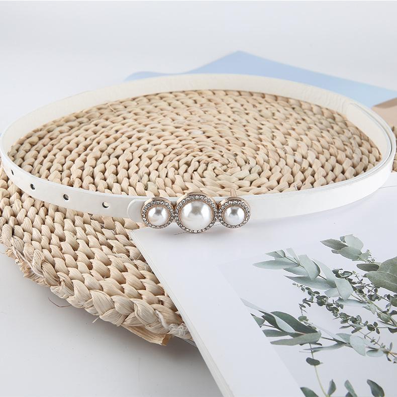 

И Универсальный Пояс Для Похудения С Металлической Пряжкой Жемчужного Цвета Украшение Платья белый