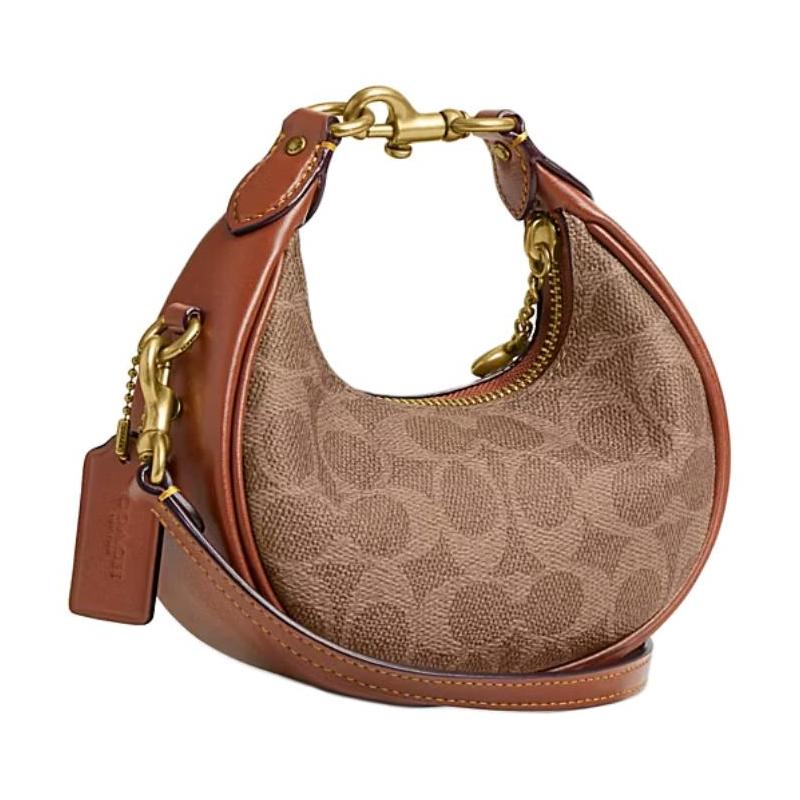 Coach JONIE 15 Printed Logo Cowhide Shoulder Bag Mini Women Brown