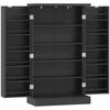Kitchen Cupboard, Freestanding Multi-Storage Kitchen Pantry Cabinet with Adjustable Shelves, Black