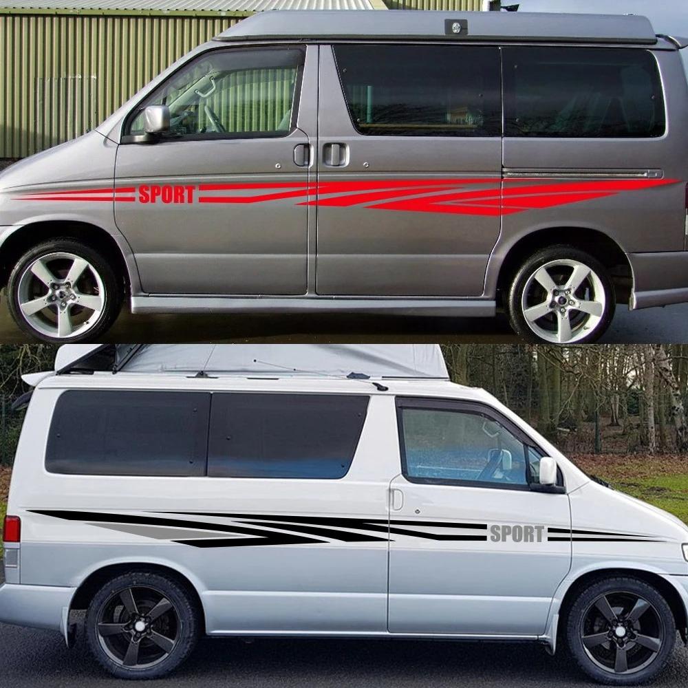 Car Stickers Racing Stripes Sports Graphics Decoration Decals Cover For Mazda Bongo Friendee Motorhome Camper Van RV Accessories