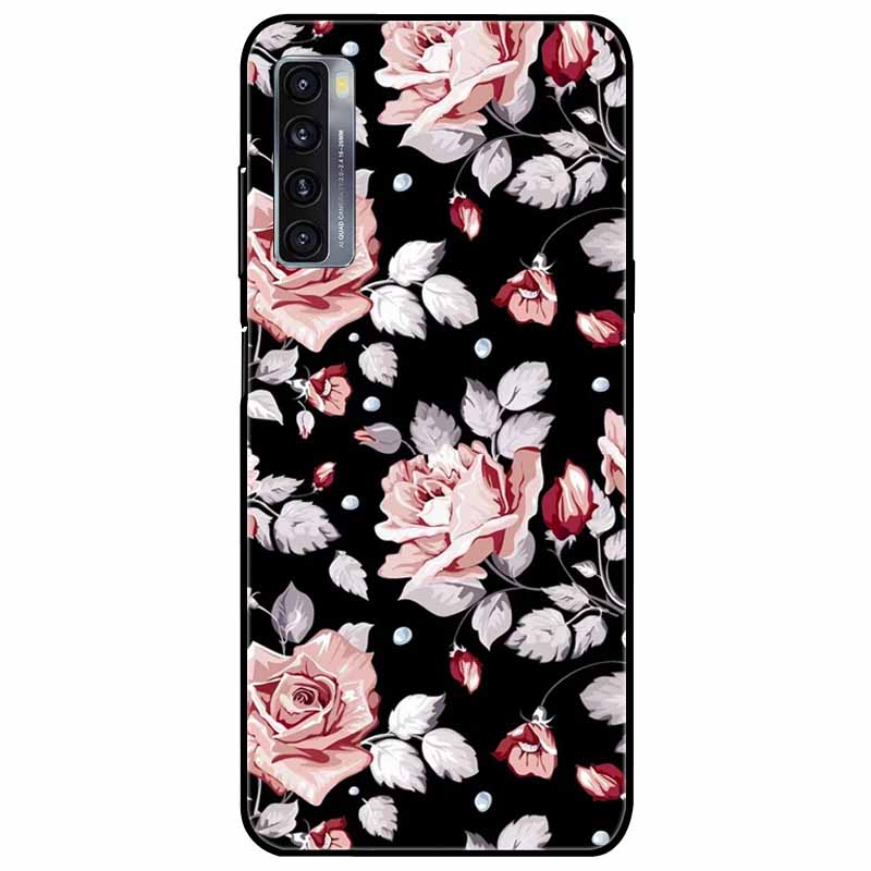 For TCL 20L Plus Case 20L+ Silicone Soft Shockproof TPU Back Cover for TCL 20S 20L Case Black Bumper Painted Funda TCL20S Capa