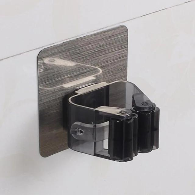 

Кухонный органайзер на стену Держатель для швабры Многофункциональная стойка для хранения Настенный держатель для швабры Зонтодержатель Бытовая щетка Вешалка для швабры Стойки для хранения A-Single 1Pc Black