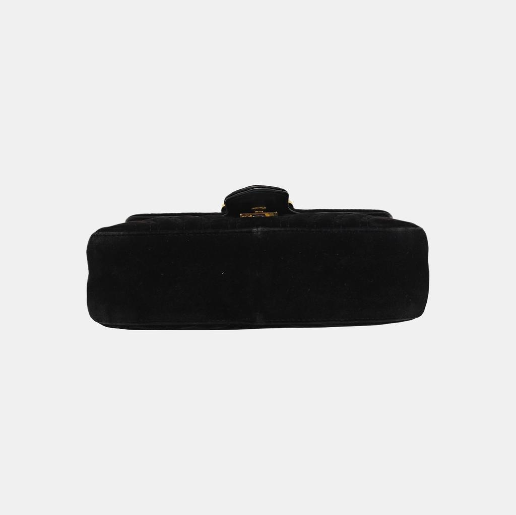 [Usato] Borsa a tracolla mini GG Marmont Serie Logo Vintage Trapuntata in Velluto con Catena - Buono #12XLLHF