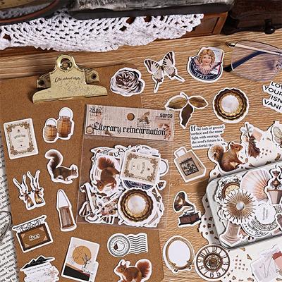 ZABC Sticker-Set Retro-Kollektion: 6 Stile für Journaling & Collage