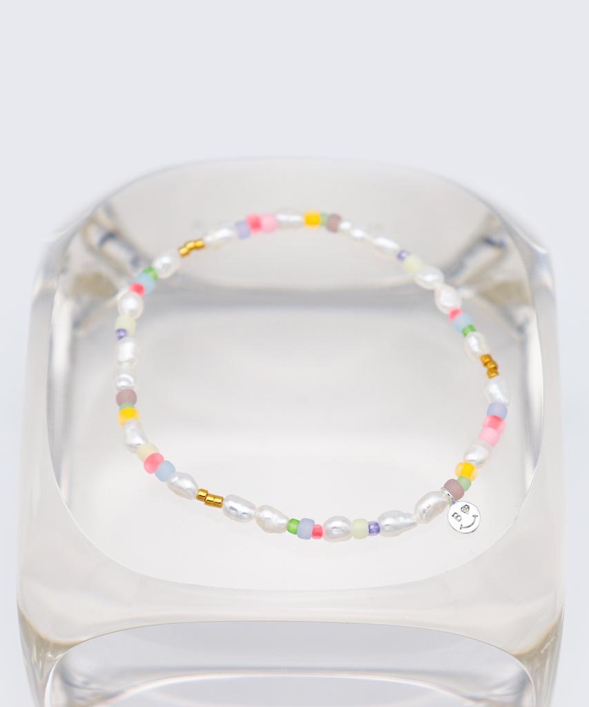 Bonbeau Jelly Beads Water Pearl Bracelet 3Mm Rice Grain Freshwater Pearl Color Bead Bracelet