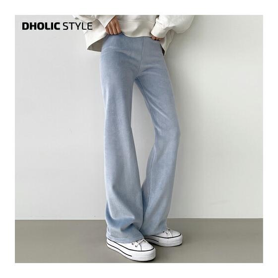 2TYPE Fleece-lined Corduroy Flare Pants, p608668 Women s [PT] Bottoms Pants Flare Corduroy Long Length Fleece-lined Casual Slim Fit Adults Going Out