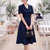 ZANZEA Elegant Women Turn Down Collar Casual Short Sleeve Dress