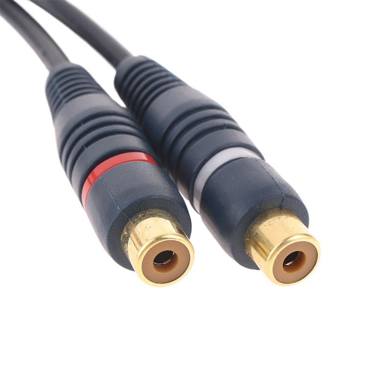 Distributor Converter Speaker Gold Cable Cord Line Cooper Wire 2 Rca Female To 1 Rca Male Splitter Cable Audio Splitter