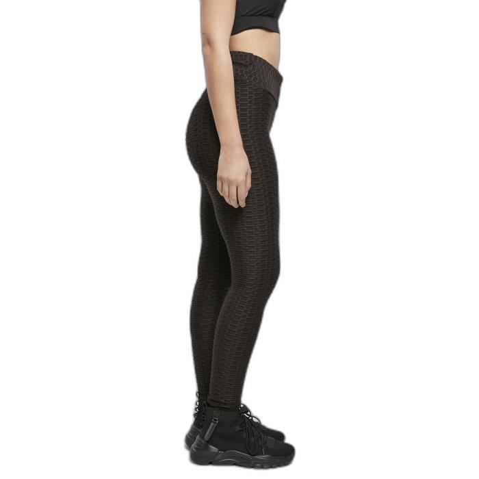 Legging Taille Haute Femme Urban Classics Honeycomb - Noir - S