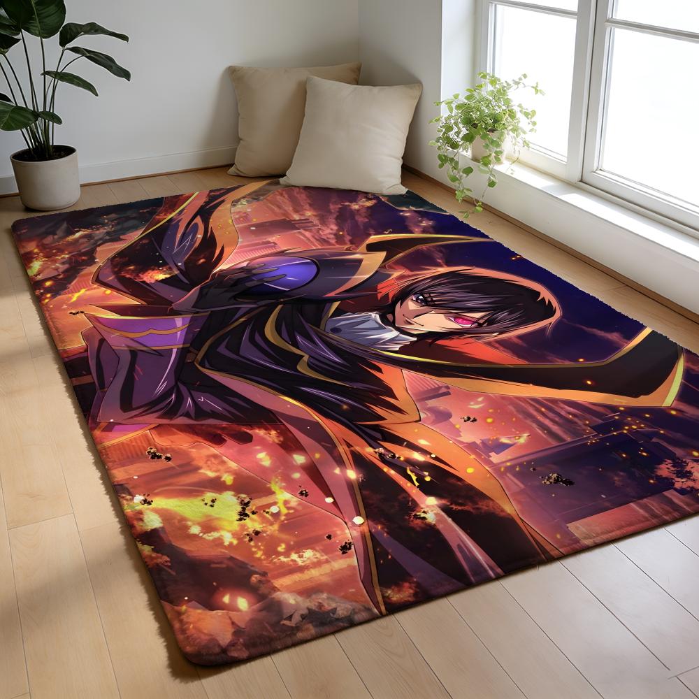 Floor Mat Soft Flannel Rug Non Slip Absorbent Mat for Bathroom Bedroom Home Decor C Code Geass