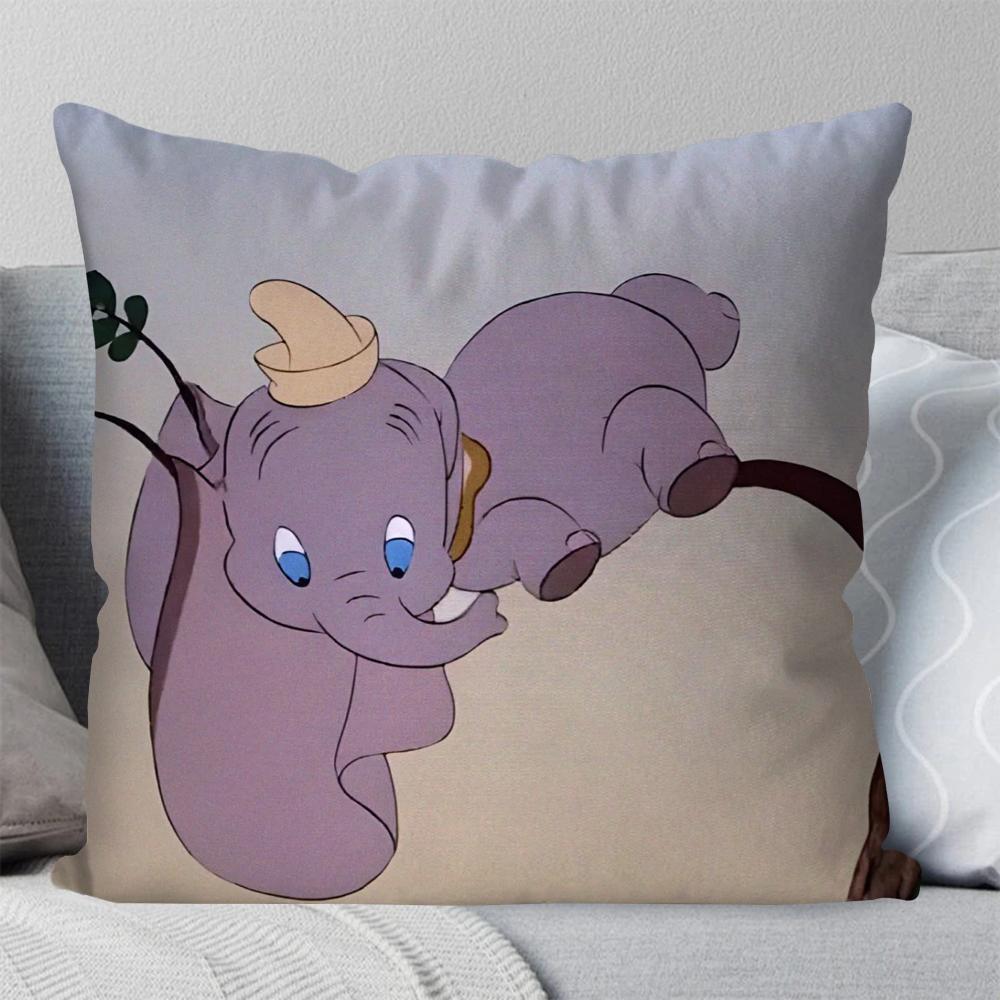 1Pc D-Dumbo Animated Character Pillow Case Square Pillow Bedroom Sofa Leisurecomfortcushioncar Living Room Home Decoration 40X40