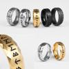 Vintage Nordic Vikings Runes Stainless Steel Womens Mens Rings Punk Simple For Boyfriend Biker Jewelry Creativity Gift
