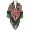 Square Shawl Flower Scarf For Women'S Large-Sized Hijab Retro Printed Tassels Warp Warm Autumn And Winter Cape Bufandas Poncho