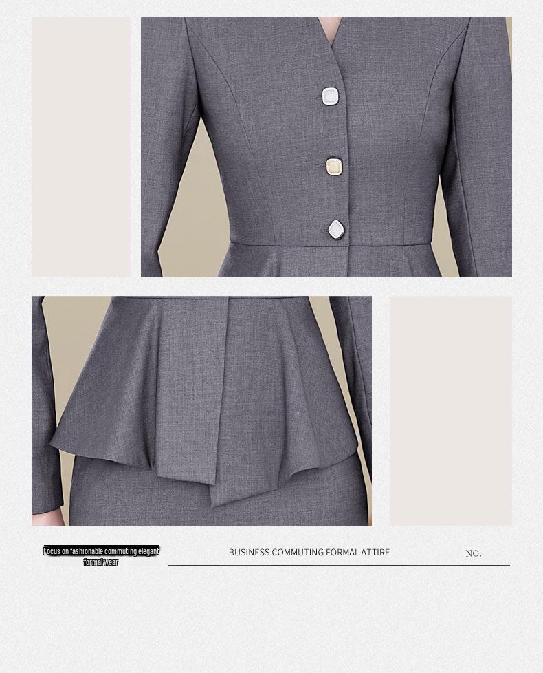 Elegant Skirt Suit for Professional Women - Perfect for Autumn & Spring Administrative Workwear
