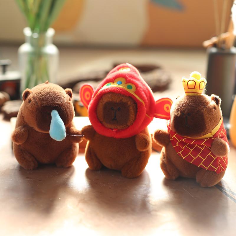 Keychain Capybara Stuffed Soft Short Plush Toy Pp Cotton Backpack Accessory