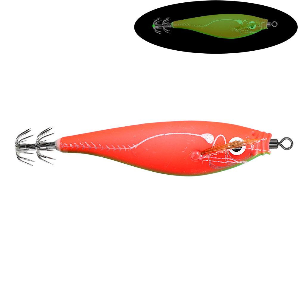 10cm10gLuminous Wooden Shrimp Noise Colorful Balance Shrimp Squid Hook Lure Hard Bait Sea Fishing Fake Bait Special Model