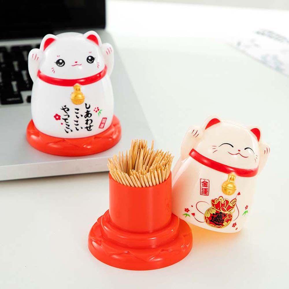 Tool High Quality Organizer Lucky Cat Dispenser Toothpick Box Toothpick Holder Toothpick Container
