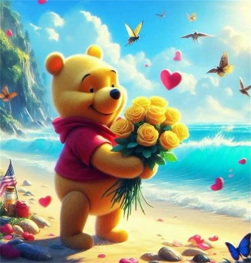 Disney Winnie The Pooh 5D Diamond Painting Full of Diamonds Handmade DIY Cartoon Decorative Painting Diamond Sticker Kit