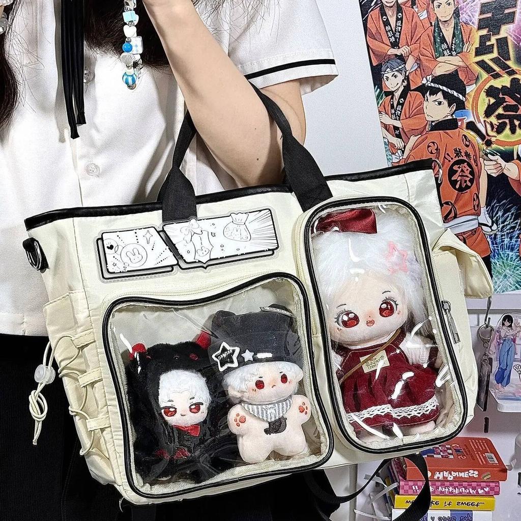 Nuovi Zainetti Ita Carini Y2K Borsa a Spalla Grande Capacità Borsa a Mano Trasparente per Ragazze Lolita Espositore per Spille Fai da Te Borsa a Tracolla