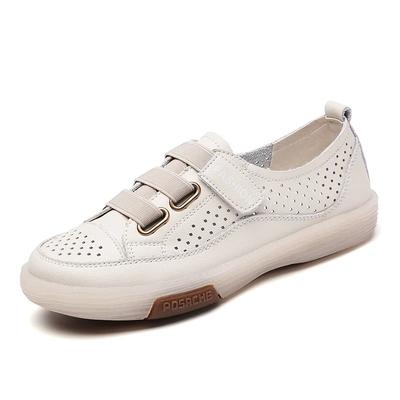  Woman Genuine Leather Casual New Ladies Sneakers Spring Shoes Women Dance Shoe Fashion Flat Girl Student Shoes Sneaker