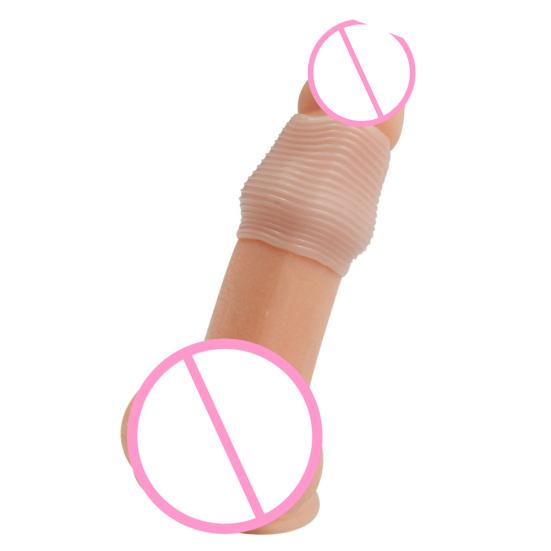 Men Silicone Cock Prepuce Enhancer Penis Delay Ejaculation Ring Adult Sex Toy