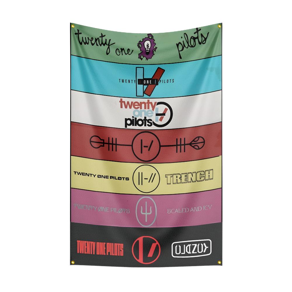 3x5 Ft Heavy Rock Band T-Twenty-One-Pilotss Flag Polyester Digital Printing Banner for Bedroom Wall Art Out Door Tapestry Decora