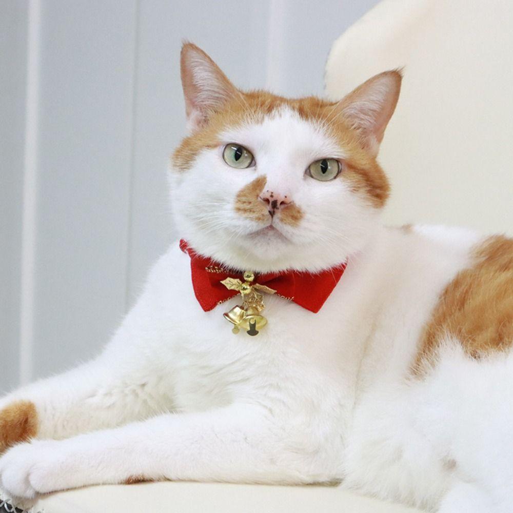 Cute Kitten Bowties Collar Necklace with Bell Kitten Christmas Bow Collar  Cats