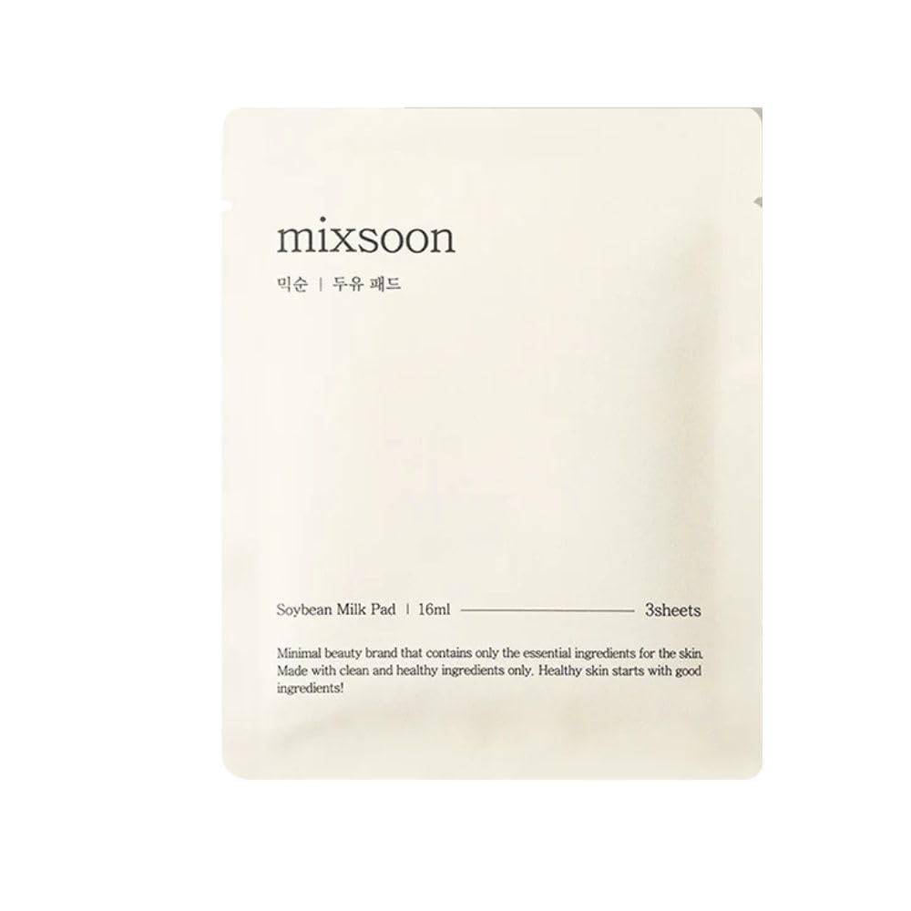 mixsoon Soybean Milk Pad (16ml*3ea) Hydrating Korean Toner Pads with Fermented Soybean Extract, Hyaluronic Acid & Centella - Deep Moisture, Nourish