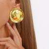 Orecchini a Bottone Rotondi Grandi Geometrici Lucidi per Donne Signore Semplicità Orecchini Pendenti Esagerati Gioielli Accessori per le Vacanze