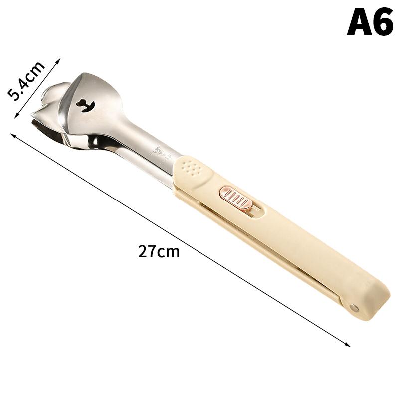 Stainless Steel Food Tongs Household Kitchen Thickened Heat-resistant Steak Tongs Food Buffet Barbecue Roasted Meat Bread Clips