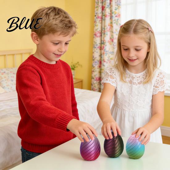 Easter Egg Toy Funny Twist Fidget 3D Printed Spiral Figurine Hand Stress Reliever Rotating Puzzle for Adults Anxiety Relief Gradient Color