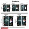 2pcs 2D Flat Printing Merry Christmas Curtains Merry Christmas Happy New Year_a Polyester Without Electricity Festive Holiday