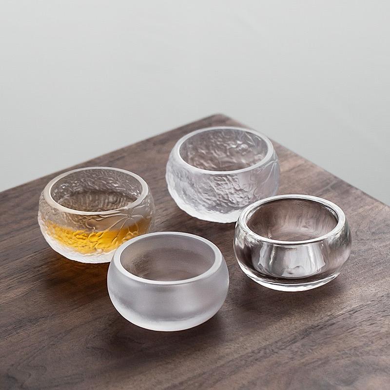 Japanese Handmade Frozen Glass Cup Crystal Glass Retro Teacups Master Cups Chinese Kung Fu Tea Set Transparent Household Teaware