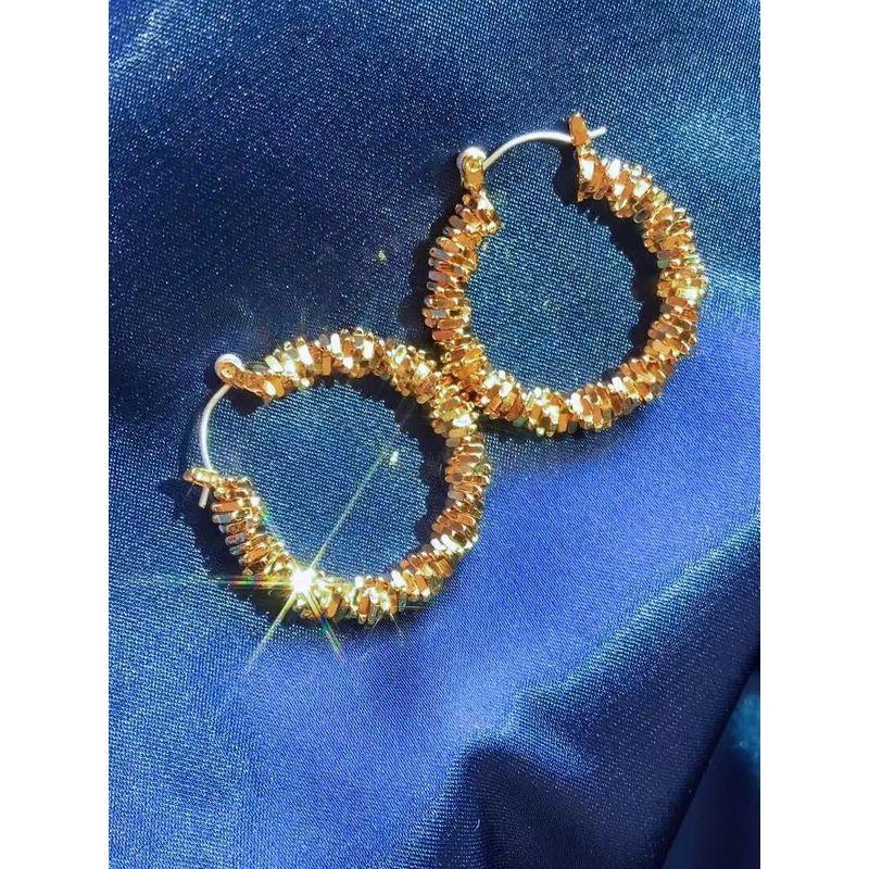 Accessible Luxury Fashion Exaggerated Broken Gold Hoop Elegant Earrings