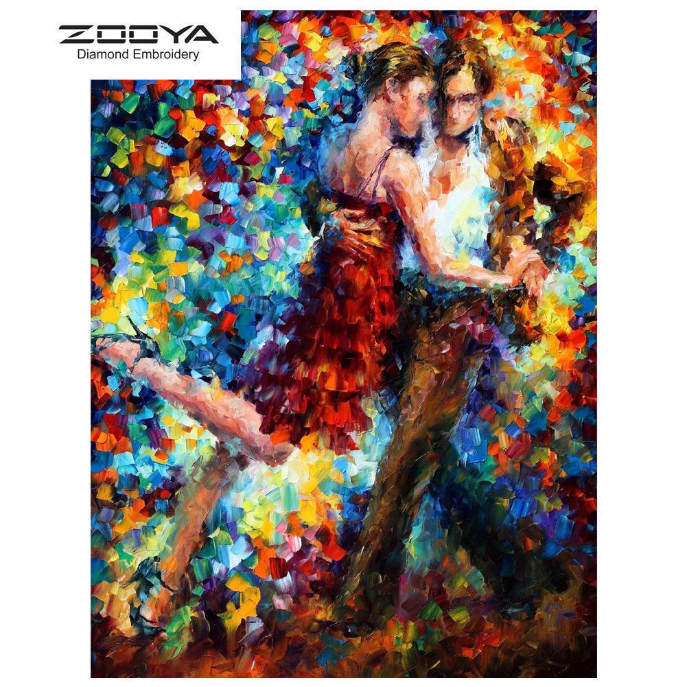 

ZOOYA 3D Алмазная вышивка Картина Вышивка крестиком Круглый горный хрусталь Картина Люди Танцующие