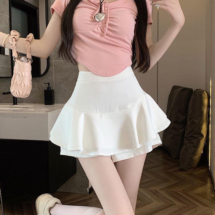 New Pure Desire High-Waisted A-Line Puff Skirt Pants - Summer Midi Skirt