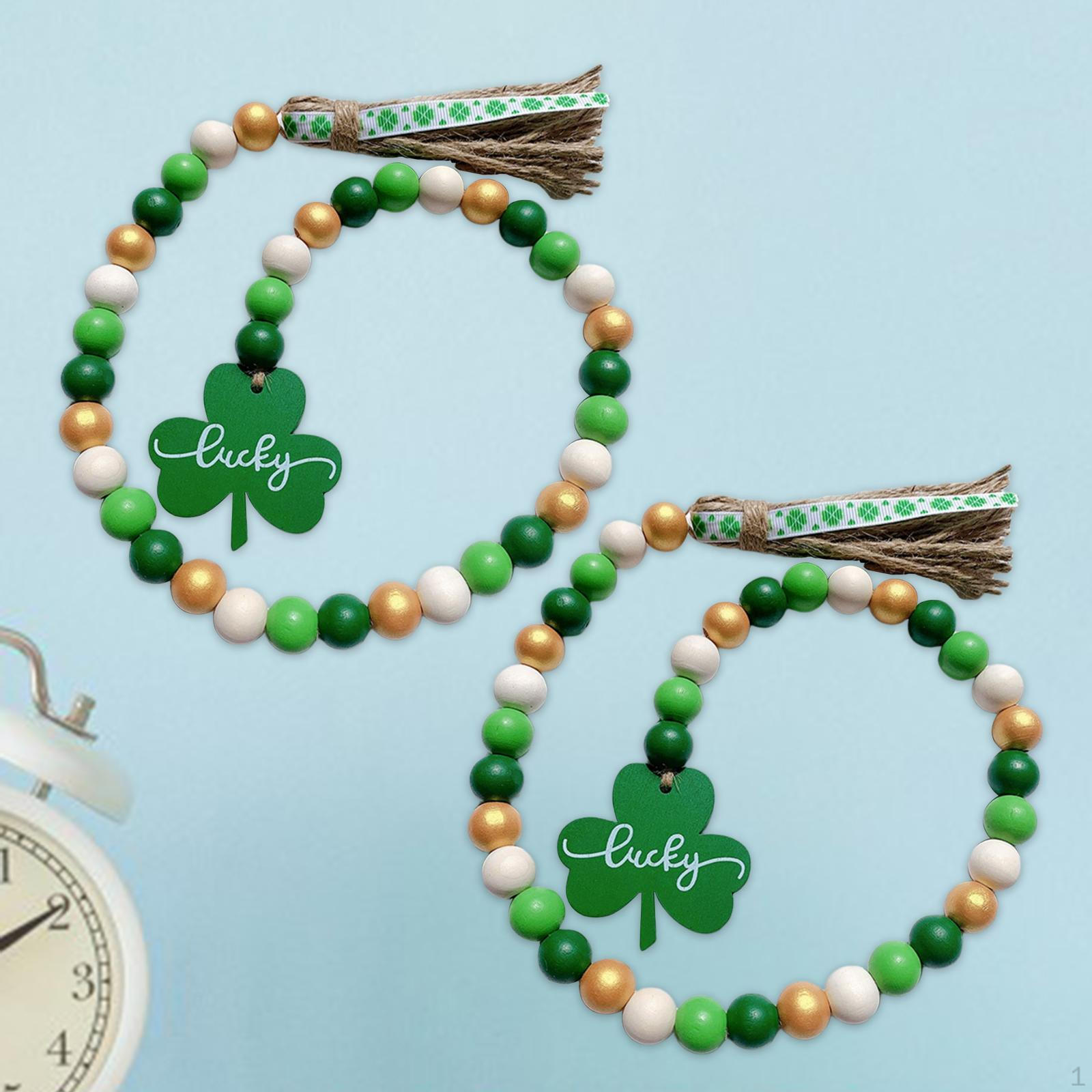 

Гирлянда из 2 бусин с кисточками, натуральные деревянные украшения, настенное крепление Green White Gold