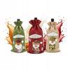 Christmas Bag for a Bottle Gift Santa Claus Snowman Linen Bag FOR CHRISTMAS