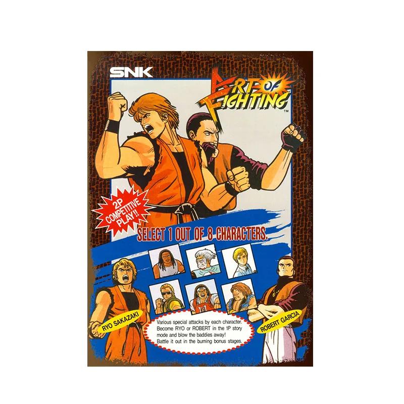 Cartoon Anime Signs Double Dragon Movie Poster Vintage Decoration Wall Metal Tin Sign Garage Tin Board Painting Art Plate Sig