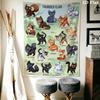 Tapisserie murale Guerrier chat Accrochage mural esthétique Couverture en tissu imprimé Tapisseries décoratives pour chambre à coucher Salon Décoration de maison