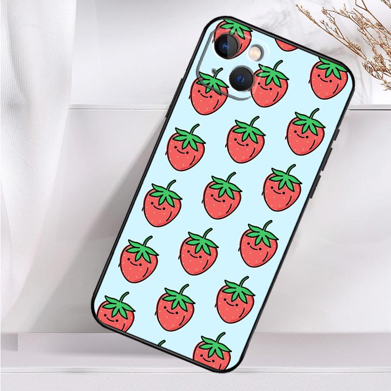 Cute Strawberry Shockproof Case For iPhone 17 11 14 15 16 Pro Max Plus 12 13 Mini 16e 17 Air Phone Cover
