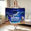 1PC ASTRO BOT Custom Name Patterned Flannel Blanket Suitable For All Seasons for Home Decor Warmth and Comfort Gifts Holiday Present
