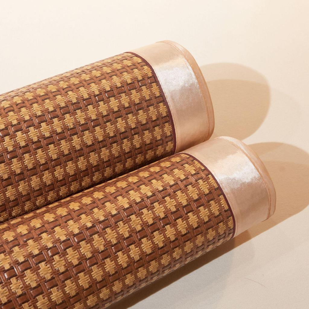 Double-Sided Cooling Rattan Mat Set: Thickened, Foldable, Ice Silk Summer Mat for Students