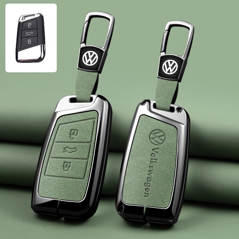 Leather Car Key Fob Case Cover Protector Holder Shell For VW Volkswagen Passat B8 Tiguan Magotan Golf Auto Keychain Accessories zw0