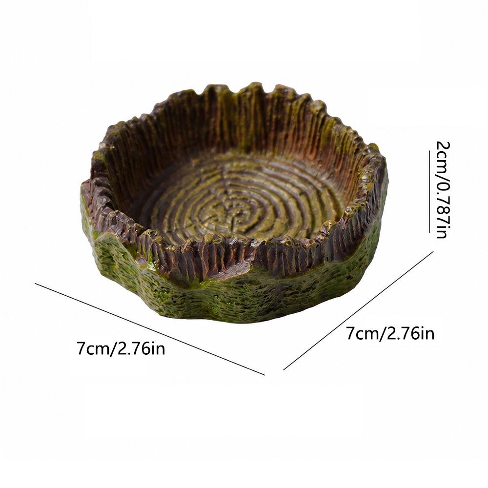Tree Stump Shape Reptile Feeding Bowl Multicolor Reptile Bathtub for Tortoises