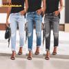 Damenmode, lässig, einfarbig, bedruckt, Hosen und Caprihosen