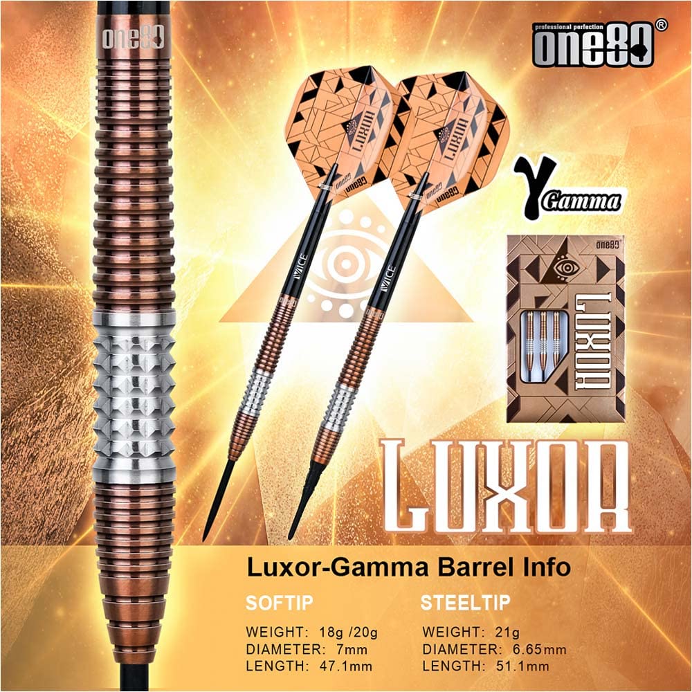 One80 Luxor Gamma 2BA 20g Dart Barrel Set