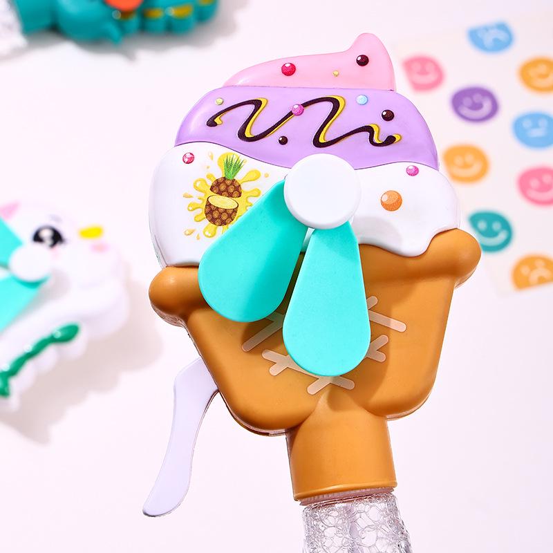 Cute Donut Hand Crank Bubble Fan - Children's Summer Toy