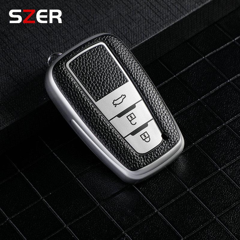 Auto Leather Tpu Car Key Cover Case Shell Fob For Toyota Prius Camry Corolla C-Hr Chr Rav4 Prado Keychain Accessories
