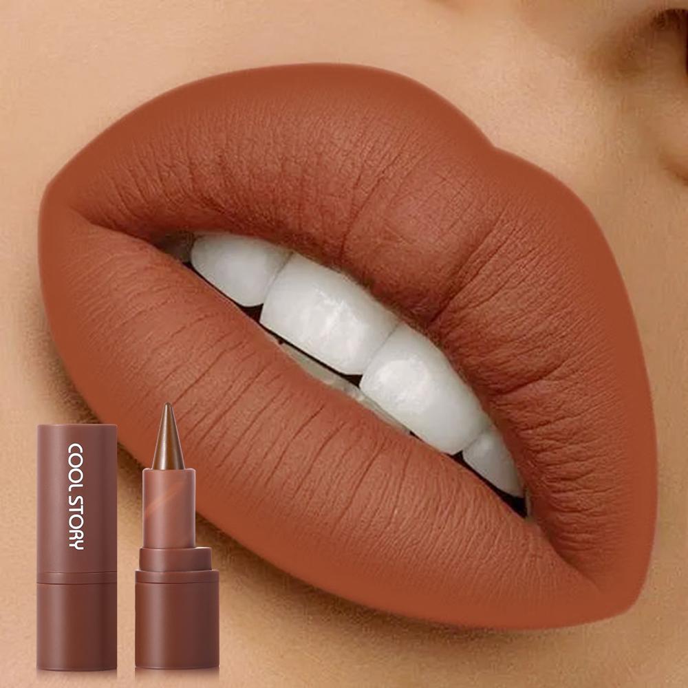 Matte Mist Face Warhead Lipstick Autumn/Winter Earth Color Waterproof Eyeshadow Gradual Blending Perfect 2-in-1 Lip Liner Lip Combo